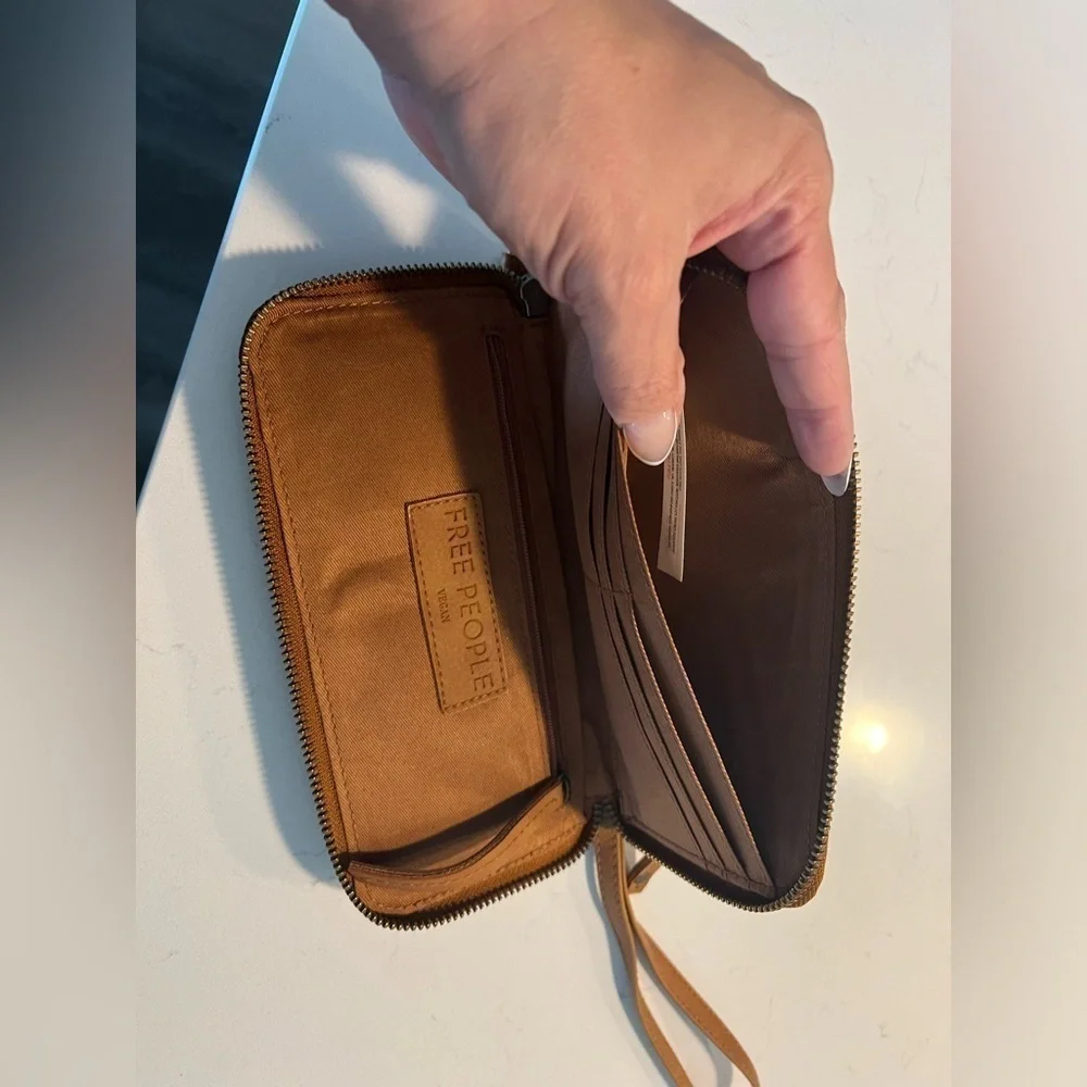 NWT Free People Vegan Leather Wristlet